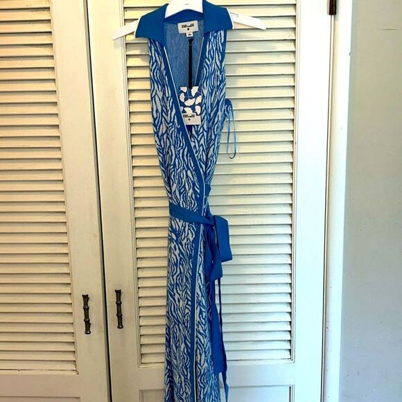 👩‍🎨 DVF 4 Target🎯 Collared Sea🌊Twig wrapdress👗NWT SoldOut. Gorgeous Luxury. - Picture 10 of 17